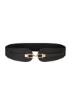 LIUZH Ceinture de boucle large femelle for femmes Band élastique Cinch Tail Belt Suit Pull Vêtements Accessoires Color : Bla