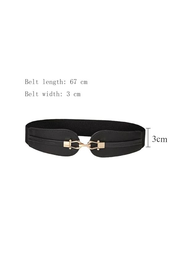 LIUZH Ceinture de boucle large femelle for femmes Band élastique Cinch Tail Belt Suit Pull Vêtements Accessoires Color : Bla