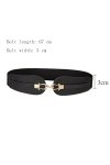 LIUZH Ceinture de boucle large femelle for femmes Band élastique Cinch Tail Belt Suit Pull Vêtements Accessoires Color : Bla