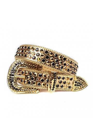 KUOKUO Qqiao Nouvelle ceinture de luxe à strass pour femmes hommes ceintures cloutées diamant occidental Cinto De Strass Cowg