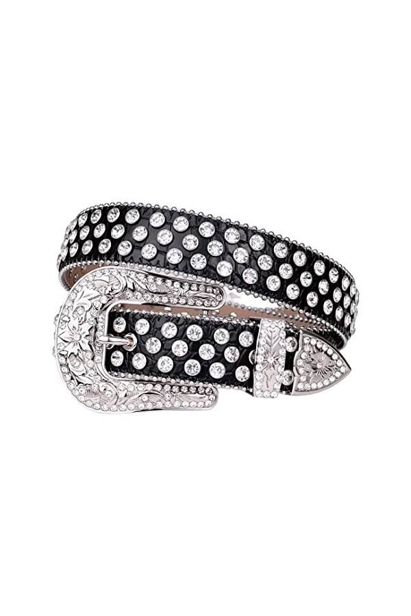 Wvapzxx Ceinture occidentale avec strass cloutés en diamant ceinture style gothique pour femmes, 2, 42 waist 30-32inch