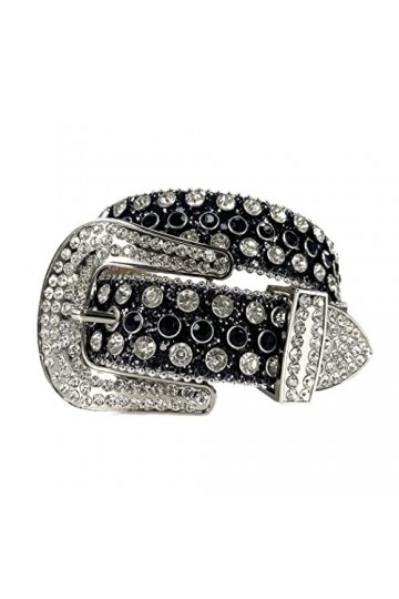 Haitpant Ceinture de luxe avec strass pour femme et homme - Ceinture cloutée en diamant - Cowgirl - Jean, Noir , 44 inch