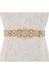 NINAINAI Ceinture de mariée Strass 89cm Durable à la Main de Luxe en Strass de Mariage Bande de Mariage en Strass incrusté de