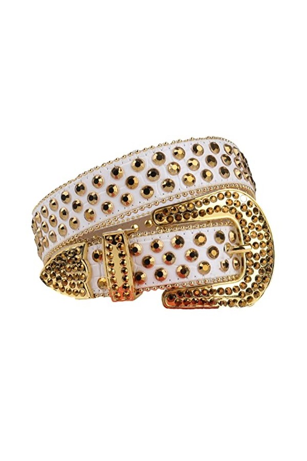 Ceinture gothique de luxe avec strass pour homme et femme, Poudre laser., 28-30W