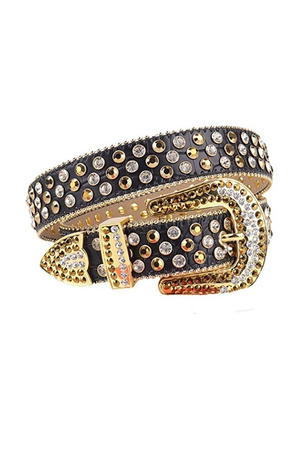 Ceinture gothique de luxe avec strass pour homme et femme, Poudre laser., 28-30W