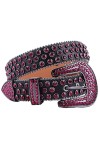 Ceinture en strass bleu style western cowboy avec strass pour femme et homme, Argenté/bleu, 32-34W