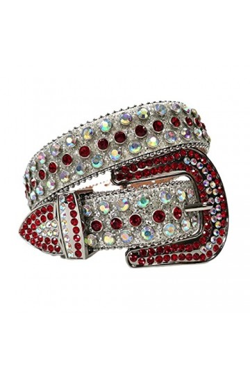 Haitpant Ceintures de strass de mode de luxe de sangle de diamant clouté ceinture pour les femmes hommes boucle ardillon sang