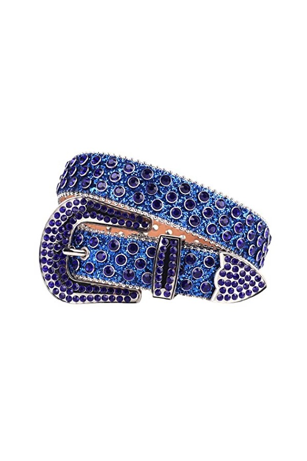 Haitpant Ceinture western en strass pour femme et homme - Ceinture cloutée en diamant - Cowgirl, Noir , 122 cm