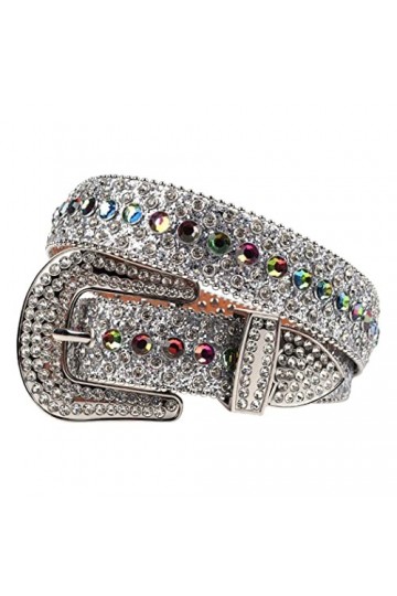 Haitpant Ceinture de luxe avec strass pour homme et femme, doré, 46 inch