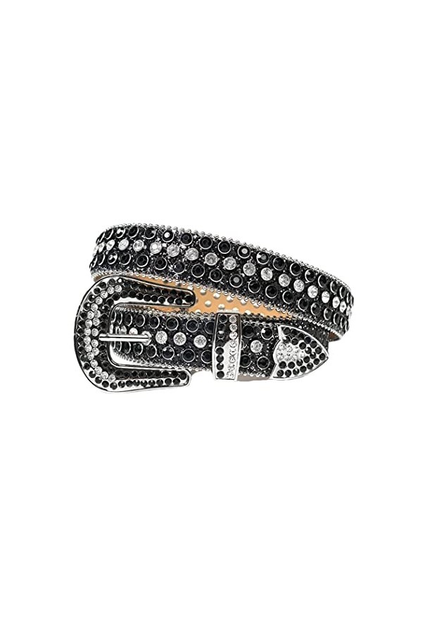 Haitpant Sangle de luxe avec large boucle vintage en strass pour femme, rose, 122 cm