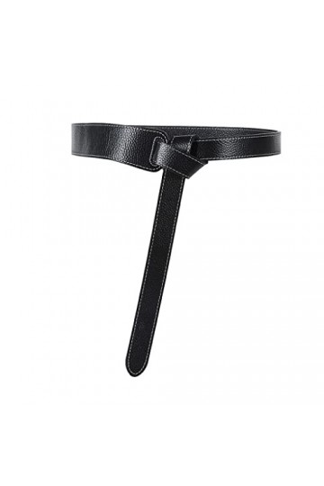 ZYXLB Ceinture for Femmes à la Mode for Quatre Saisons Robe en Cuir nouée Universelle avec Ceinture Large Color : Black-Soul