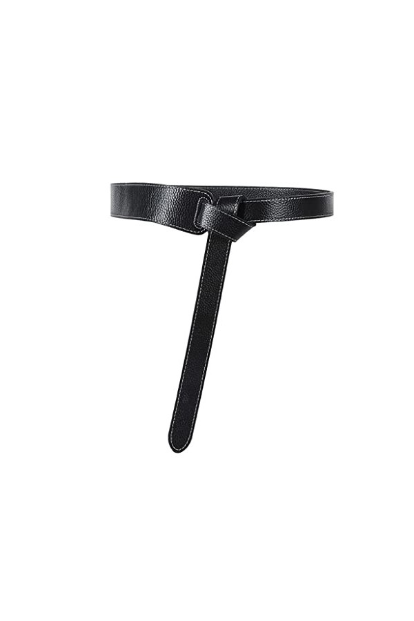 ZYXLB Ceinture for Femmes à la Mode for Quatre Saisons Robe en Cuir nouée Universelle avec Ceinture Large Color : Black-Soul