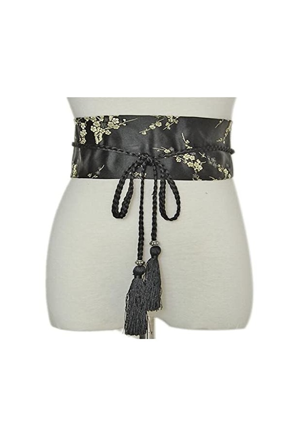 Ligique Cravate Satin Ceinture Mode Femme Rétro Imprimé Floral Peignoir Ceinture Large Corset Cummer Bunds Kimono Ceinture Ru