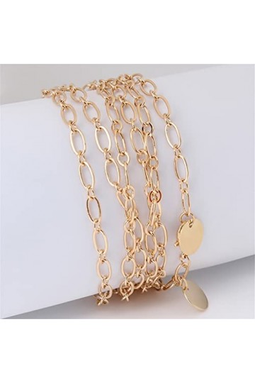 LEPSJGC Femmes Mode Taille Chaîne Courroie Femmes Silver Mini Mini Métal Robe De Ceinture Gold Femmes Color : A, Size : As S