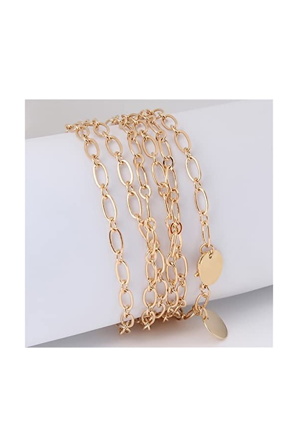 LEPSJGC Femmes Mode Taille Chaîne Courroie Femmes Silver Mini Mini Métal Robe De Ceinture Gold Femmes Color : A, Size : As S