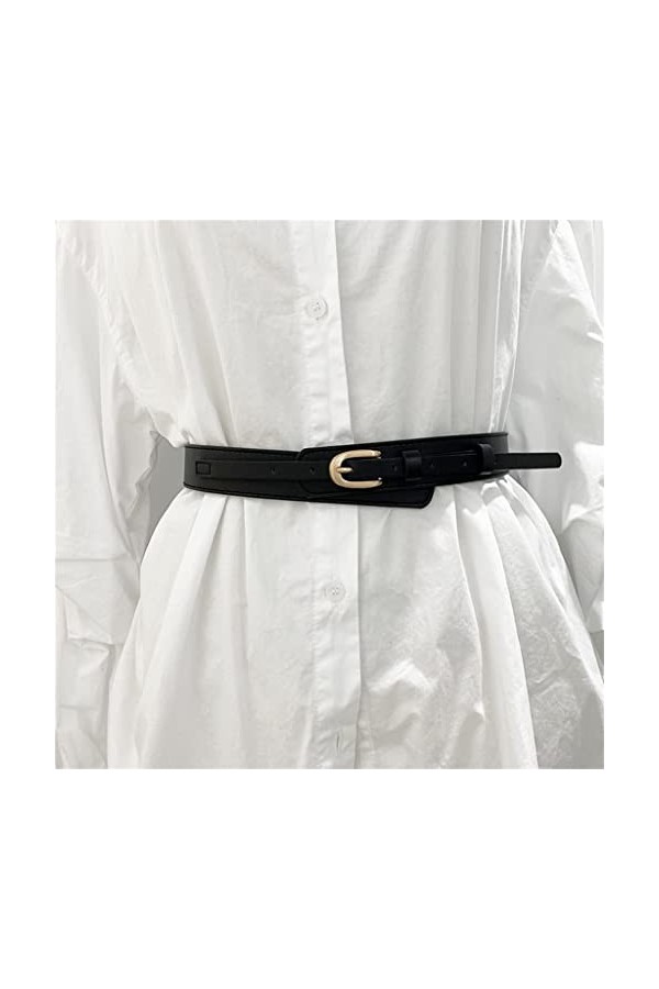 DOUBAO Ceinture Noire Robe Femme Pull Pull Accessoires décoratifs Manteau Tout Match Manteau girle Ceinture coréenne