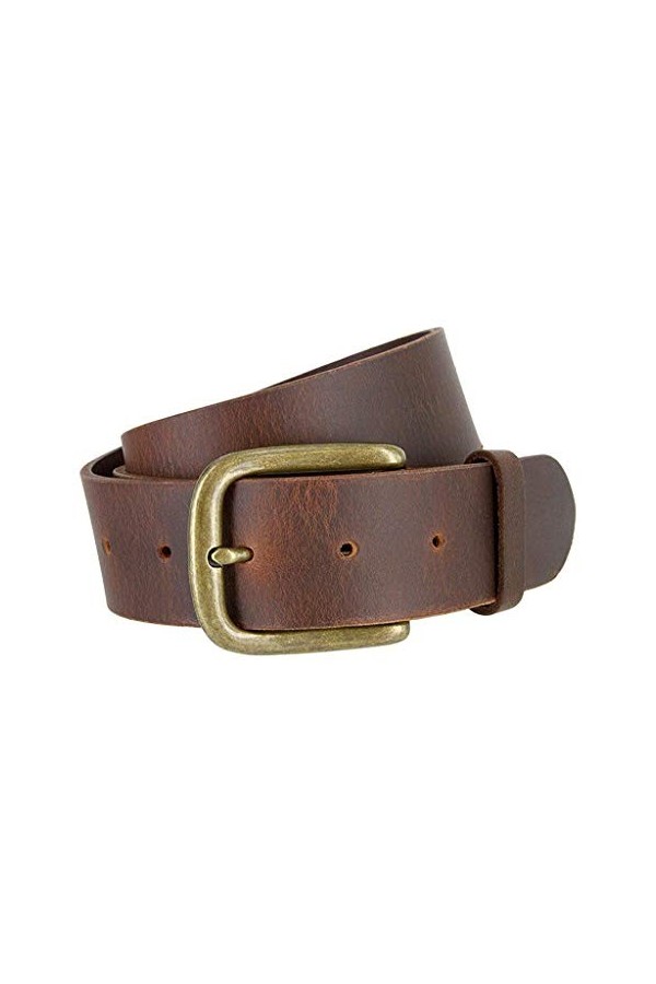 Avnet Ceinture Femme Élégante En Cuir Gras 38mm Et Boucle En Métal Massif, Marron 130