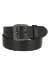 Avnet Ceinture Femme 38mm Cuir À Motif Rétro Et Boucle Antique Plaquée Argent, Noir 105
