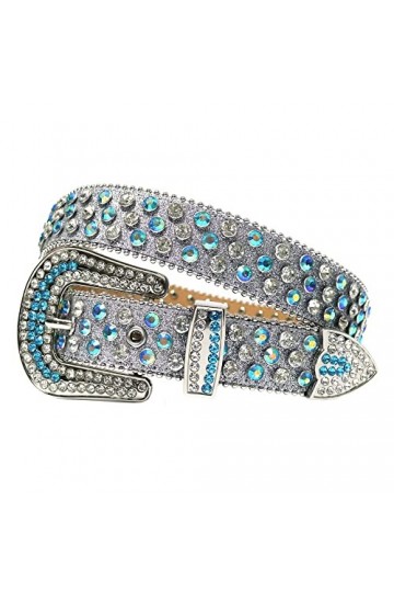 Srfghjs Ceinture Femme Mode Luxe Western Strass Ceinture Hommes Femmes Ceintures Cowgirl Cowboy Courroie cloutée de Diamant 