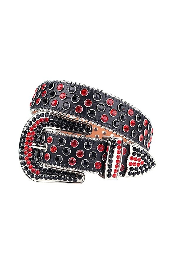 Srfghjs Ceinture Femme Mode Luxe Western Strass Ceinture Hommes Femmes Ceintures Cowgirl Cowboy Courroie cloutée de Diamant 