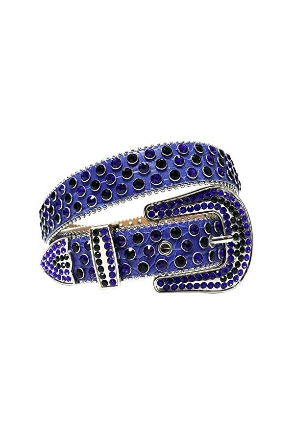 Srfghjs Ceinture Femme Mode Luxe Western Strass Ceinture Hommes Femmes Ceintures Cowgirl Cowboy Courroie cloutée de Diamant 