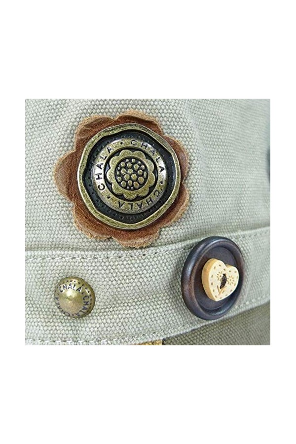 CHALA Sac à main bandoulière en toile pour femme avec porte-clés - Sable, Grenouille - Sable, Small