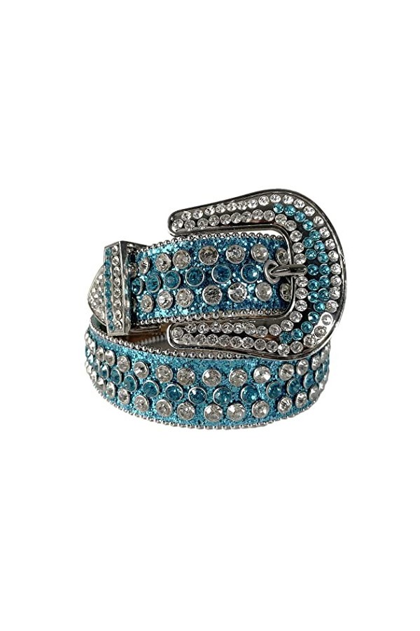 Haitpant Ceintures de luxe avec large boucle et strass violets pour femmes et hommes, rose, 122 cm