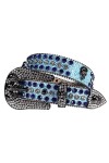 Ceinture en strass pour femmes et hommes, ceinture de tête de mort de luxe, designer de luxe, cloutée en diamant, cowboy pour