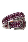 Ceinture de luxe avec strass pour homme et femme, violet, 46 inch