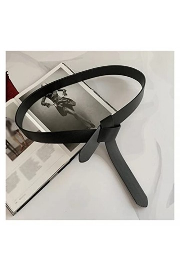 LEIGE Ceintures nouées Femmes en Cuir Souple Bandle de Sangle nouée Accessoires de Robe Longue Color : Black, Size : 118 * 2