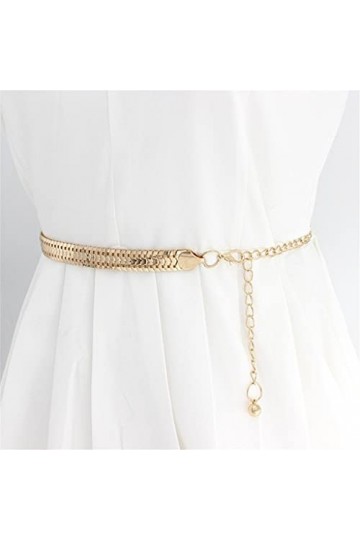 ZAIZAI Chaîne de Mode Ceinture Femmes Lady Taille Haute Ceinture Gold Wayband pour Une Bijouterie de fête Courroie à chaîne e