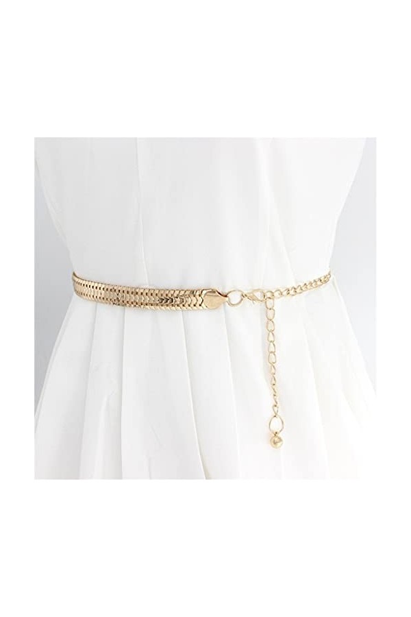 ZAIZAI Chaîne de Mode Ceinture Femmes Lady Taille Haute Ceinture Gold Wayband pour Une Bijouterie de fête Courroie à chaîne e