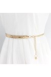 ZAIZAI Chaîne de Mode Ceinture Femmes Lady Taille Haute Ceinture Gold Wayband pour Une Bijouterie de fête Courroie à chaîne e
