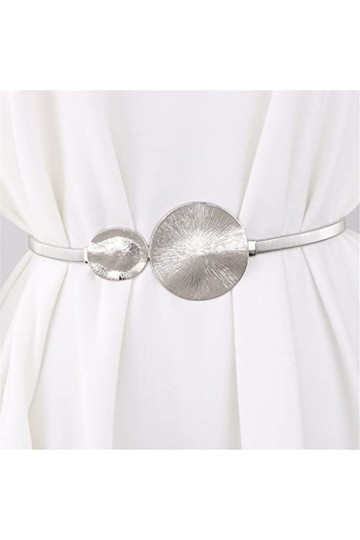 ZAIZAI Courroies de Taille en métal élastique pour Robes en métal Argent Or Couleur Dames Ceintures Stretch Maigre Femelle C