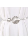 ZAIZAI Courroies de Taille en métal élastique pour Robes en métal Argent Or Couleur Dames Ceintures Stretch Maigre Femelle C