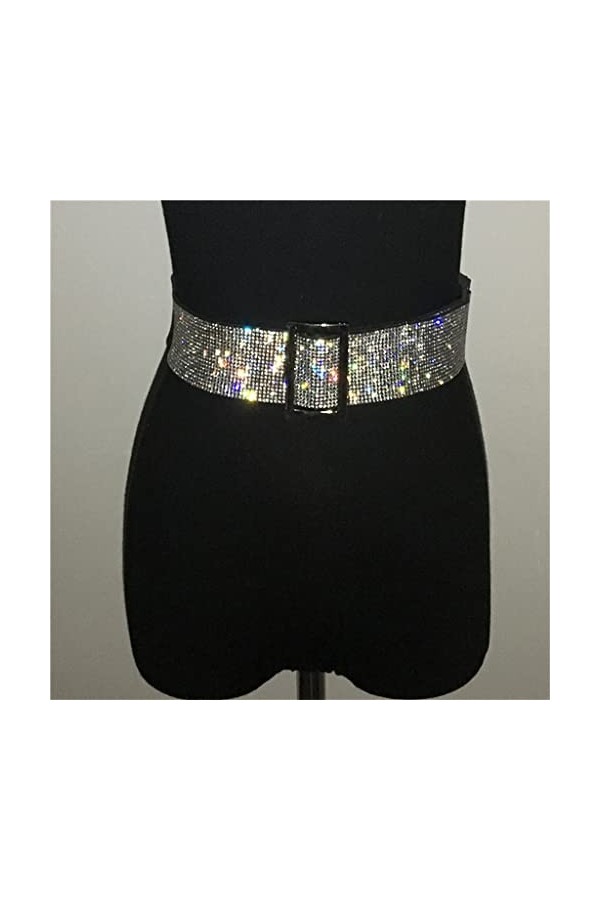 n/a Strass Brillant 110 Cm Ceinture Taille Réglable Largeur Femmes Ceinture Haute Rue Nuit Accessoires De Fête Color : As Sh