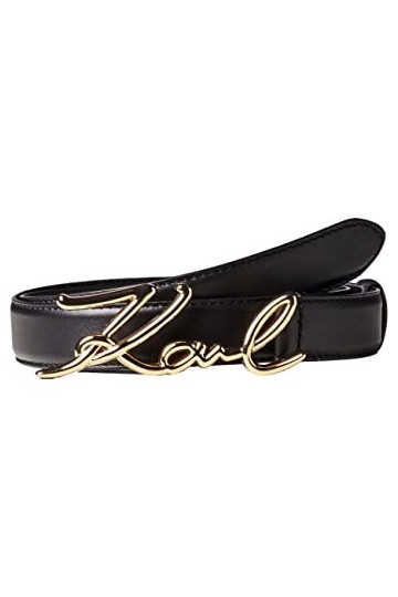 KARL LAGERFELD Ceinture pour femme Karl Signature Modèle 205W3103 Couleur noire., Noir , M