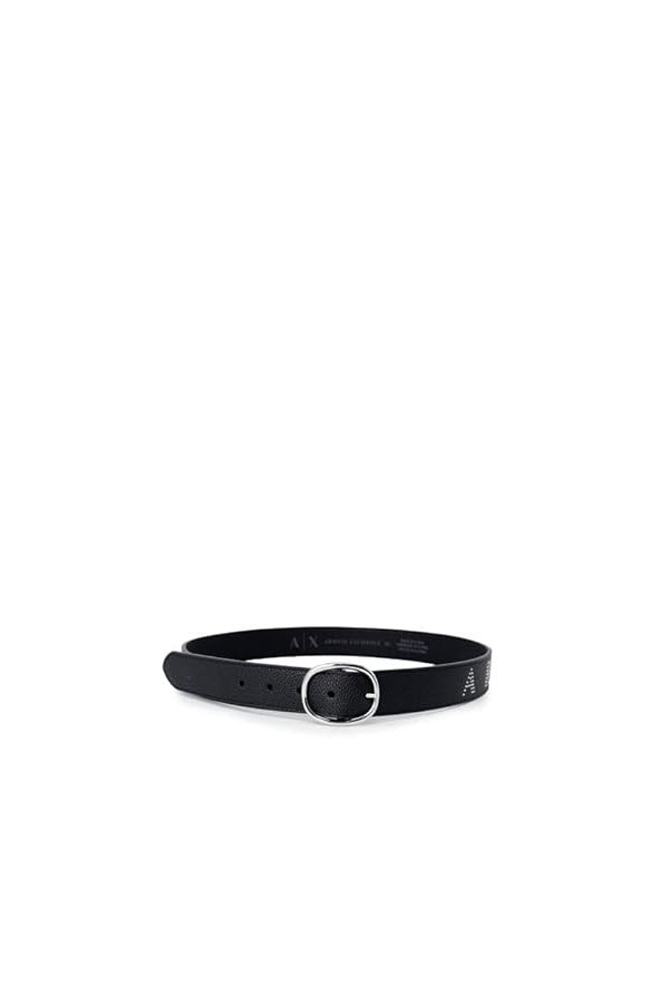 Armani Exchange Studs Extended Logo Ceinture, Black, M aux Femmes