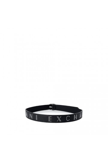 Armani Exchange Studs Extended Logo Ceinture, Black, M aux Femmes