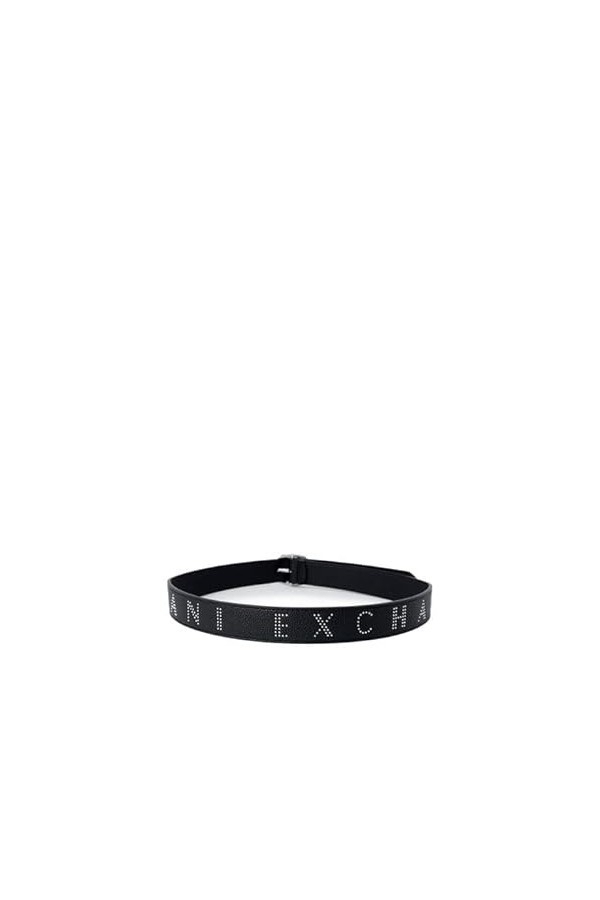 Armani Exchange Studs Extended Logo Ceinture, Black, M aux Femmes