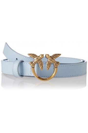 Pinko Love Berry Simply Belt H2 VIT. Ceinture, E57q_Light Blue-Antique Gold, XS Femme