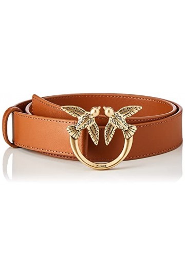 Pinko Love Berry Simply H3 Belt Vis Ceinture, L58q_Cuir Antique Gold, M Femme