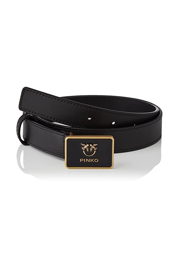 Pinko ONDINA 1 Belt H3 VIT. SETA Ceinture, Z99q_Noir-Antique Gold, L Femme