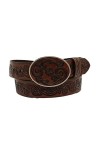 ARIAT Ceinture en cuir marron avec boucle et boucle pour femme 3,8 cm, marron, X-Large