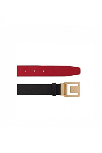 PIQUADRO CEINTURE FEMME CUIR 35 MM RÉVERSIBLE CIRCLE, Noir et rouge.