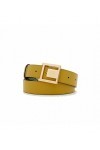 PIQUADRO CEINTURE FEMME CUIR 35 MM RÉVERSIBLE CIRCLE, Jaune vert.