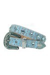 RSTJBH Ceinture diamantée à Cristal Occidental Belt-Cowgirl Cowbirt Cowboy Courroie Strass pour Femme Belt Length : 48 inch,