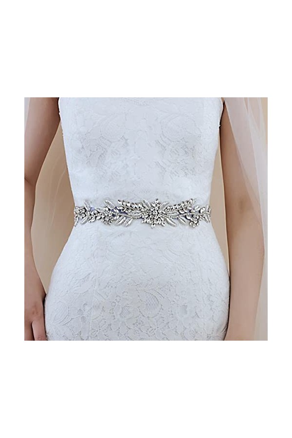 BradOc Diamant Mariage Mariée Robe De Demoiselle Dhonneur Accessoires Ceintures Fille Fête Bal Robes De Soirée Décoration Ce