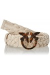 Pinko Love Weave Belt H4 SIMIL Nappa Ceinture, Z99t_Noir Limousine-Turtle, S Femme