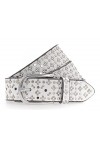 B.Belt Ceinture à rivets en cuir Tini Silver avec rivets pour femme - Blanc - Large